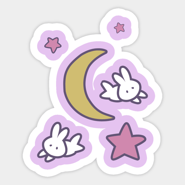 Sailor Moon Usagi Stars Bunny Moon Tshirt Sticker by adorpheus